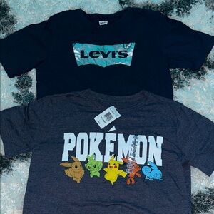 Levi's Navy and Pokémon Charcoal Kids T-Shirt Set